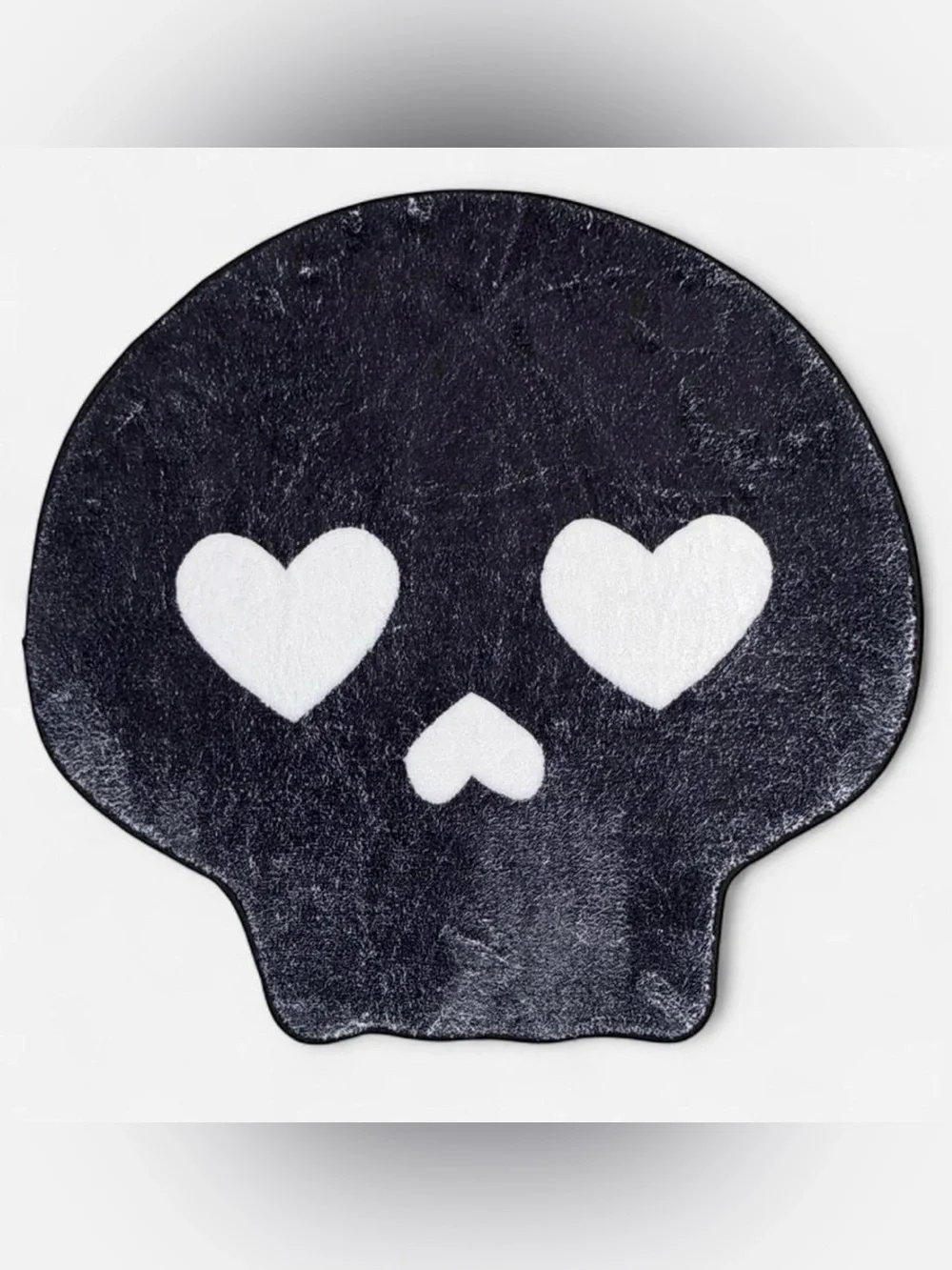 Black Heart-Eye Skull Door Mat